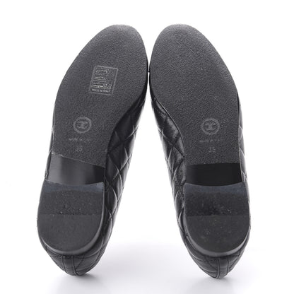 Chanel Aged Calfskin Quilted Cap Toe Ballerina Flats 35 Black 5 of 8