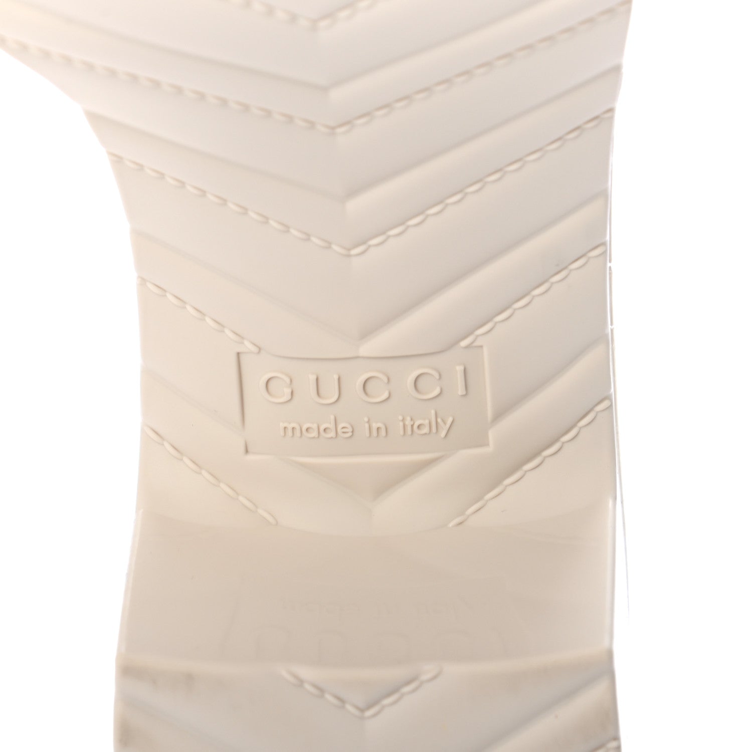 Gucci Rubber Gucci Logo Womens Platform 20/60mm Slide Sandals 36 Mystic White 7 of 8