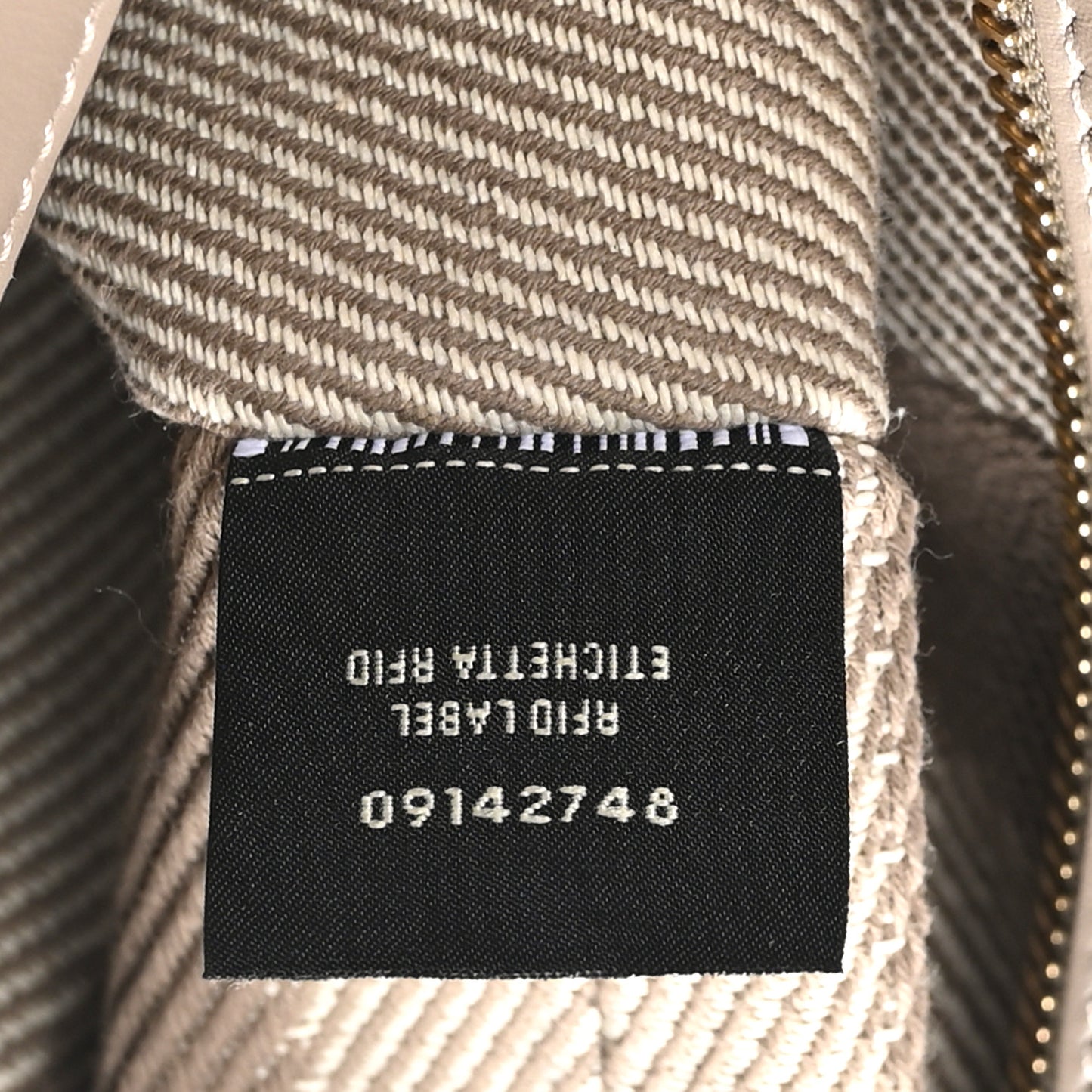 Denim Jacquard FF Effect Vitello Grace Mini Roll Tote Dove White Dove