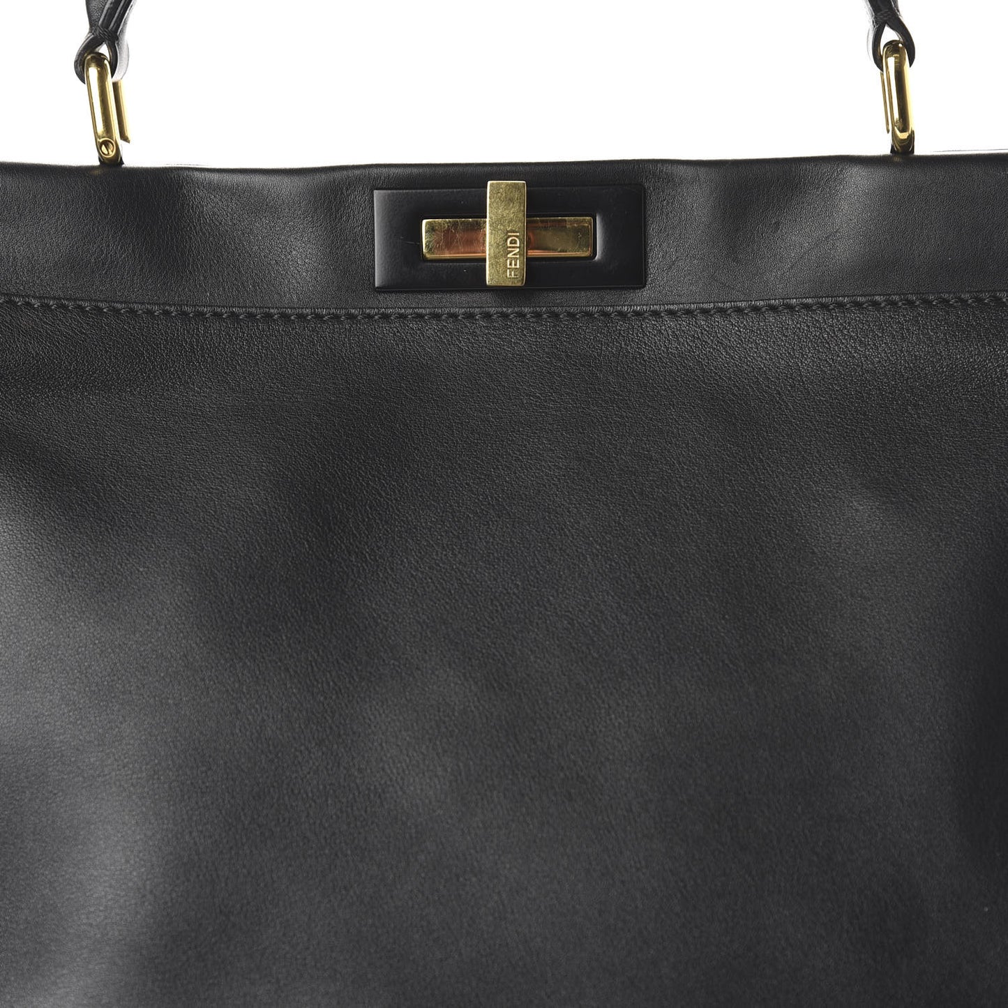 Vitello Seta Shiny Nappa Large Peekaboo Iconic Satchel Black