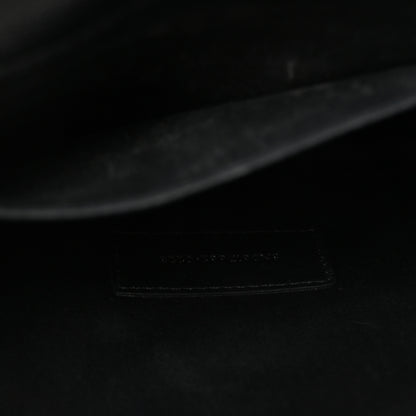 Saint Laurent Grain De Poudre Matelasse Chevron Monogram Envelope Clutch Black 7 of 8