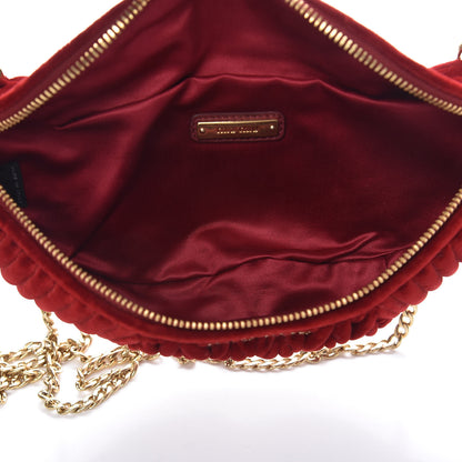 Miu Miu Velluto Matelasse Rider Belt Bag Cherry 5 of 12