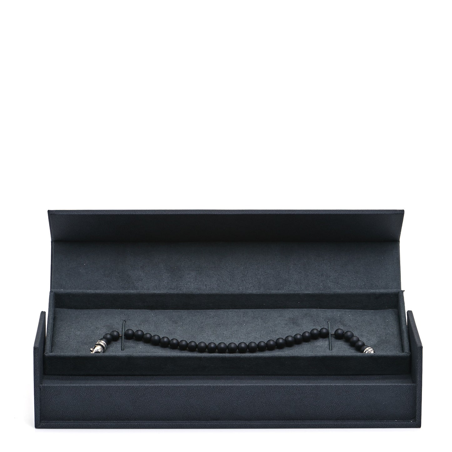 Sterling Silver Black Onyx 6mm Spiritual Beads Bracelet