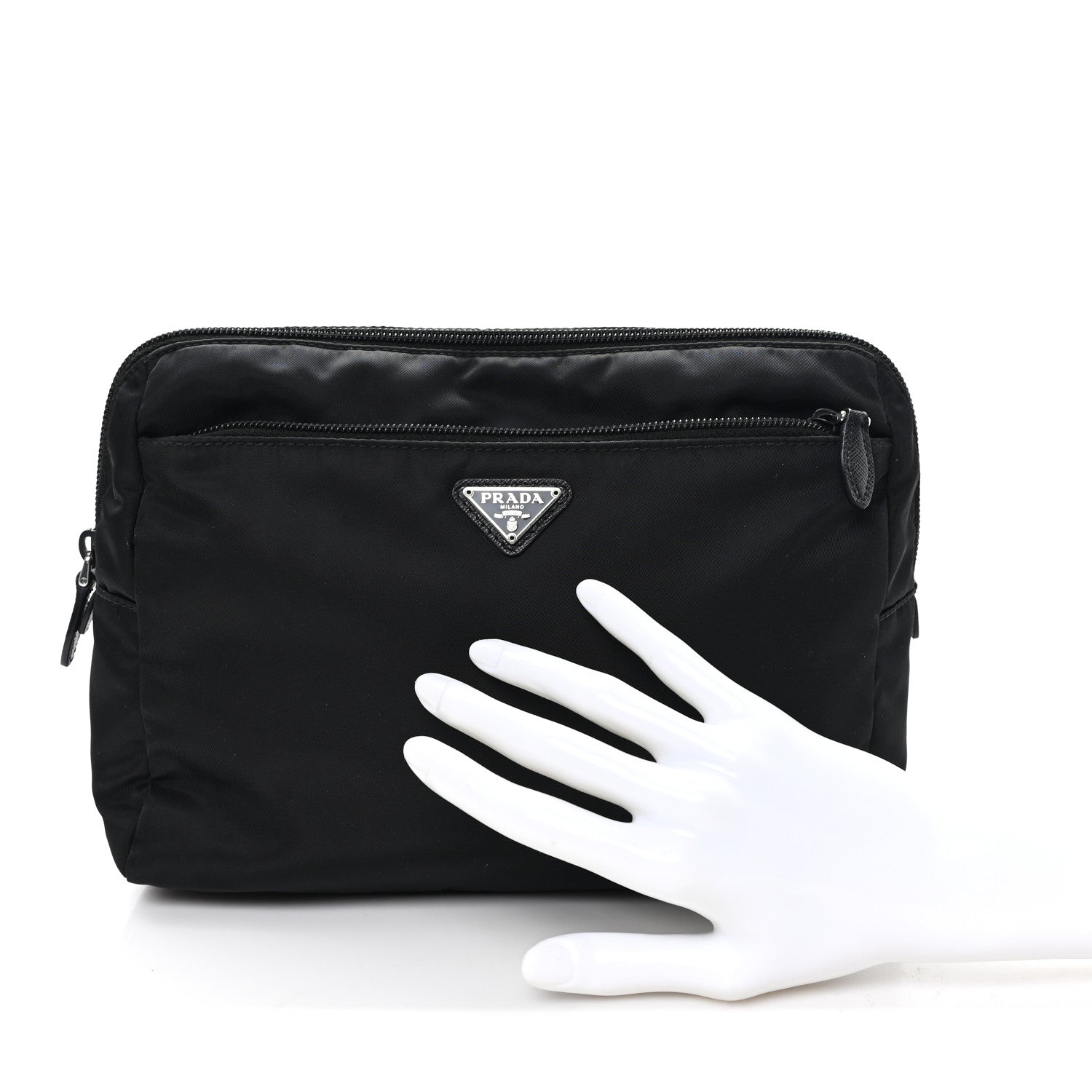 Prada Re-Nylon Saffiano Travel Pouch Black Astrale 2 of 8