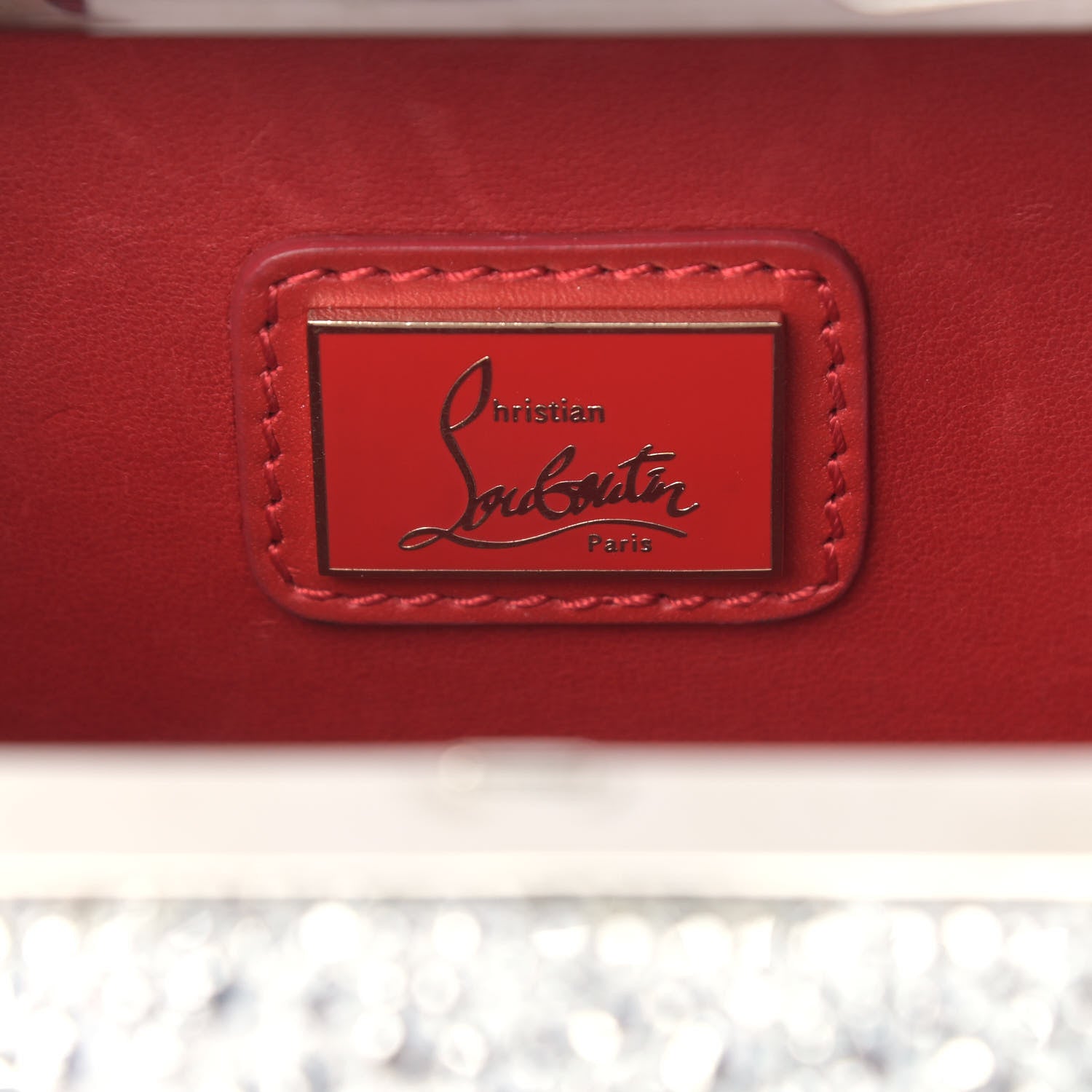 Christian Louboutin Crystal Strass Fiocco Box Clutch Silver 6 of 11