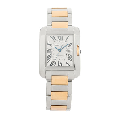 Cartier Stainless Steel 18K Yellow Gold 30mm Tank Anglaise Automatic Watch 1 of 4