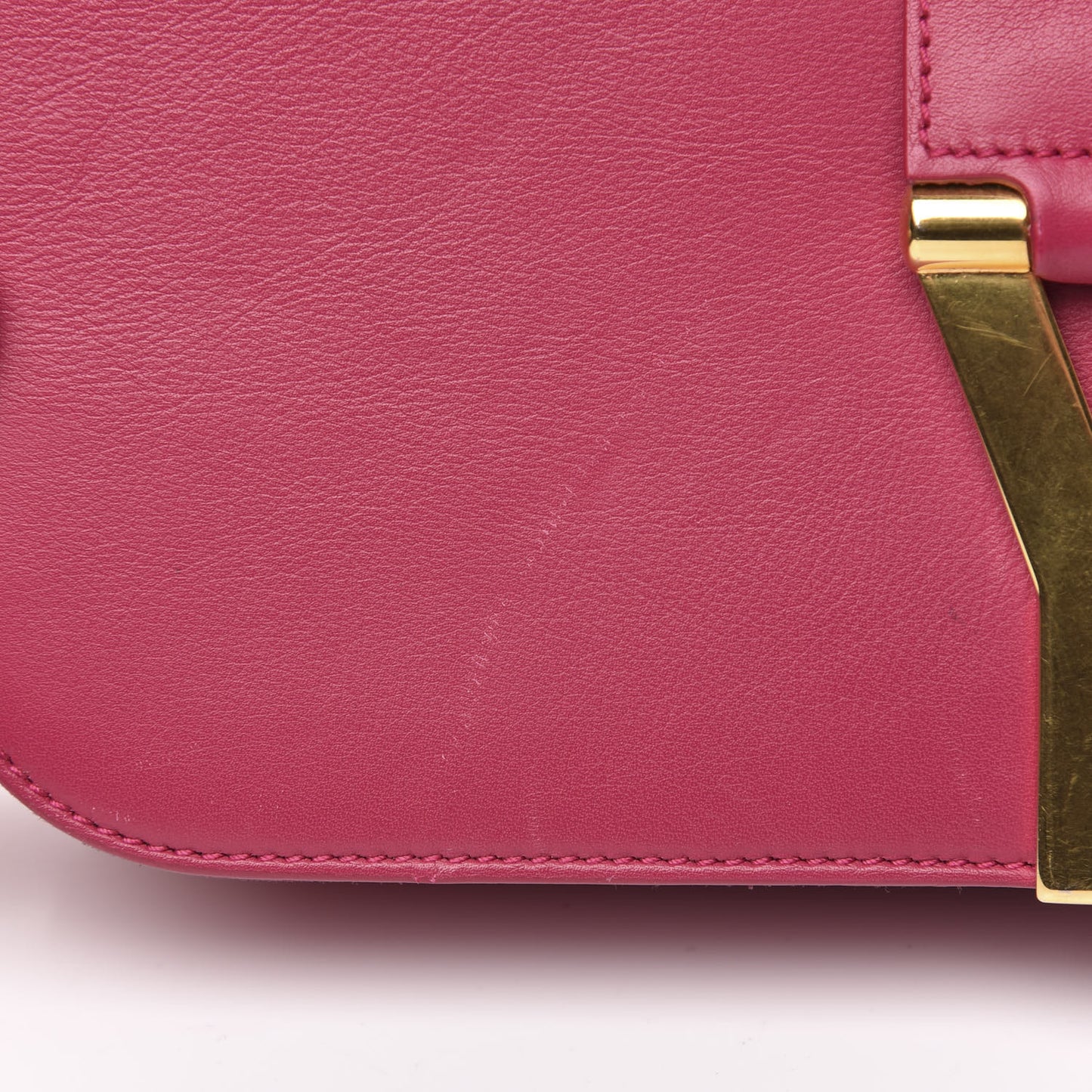 Calfskin Classic Y Satchel Fuchsia