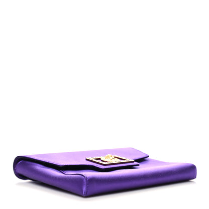 Versace Satin Crystal Embellished La Medusa Pouch On Chain Purple 4 of 9