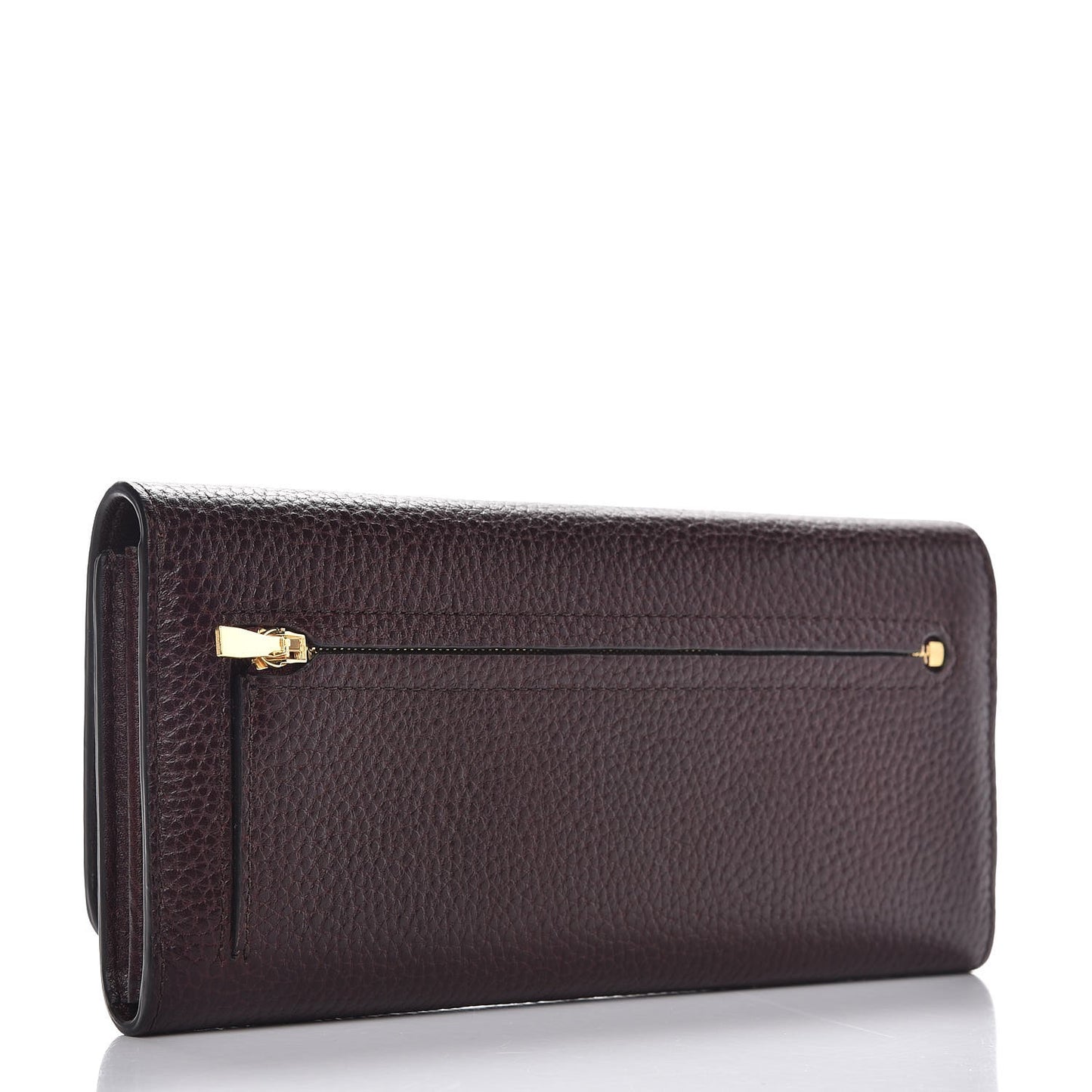 Natural Grain Calfskin Continental Wallet Oxblood