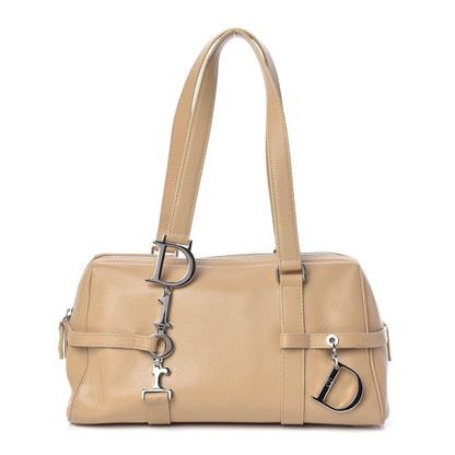 Christian Dior Calfskin Logo Charms Boston Beige 1 of 13