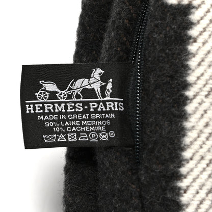 Hermes Wool Cashmere Avalon Pillow PM Ecru Gris Fonce 3 of 3