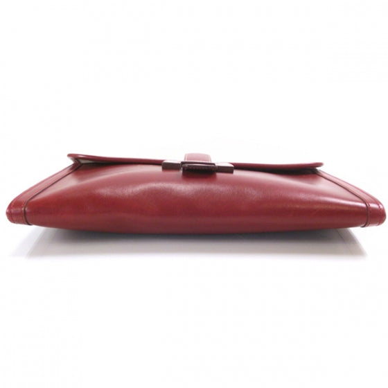 Box Leather Jige Clutch Rouge