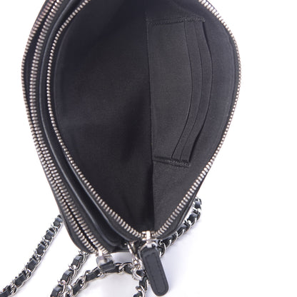 Chanel Lambskin Camellia Embossed Small Clutch With Chain Black 5 of 16