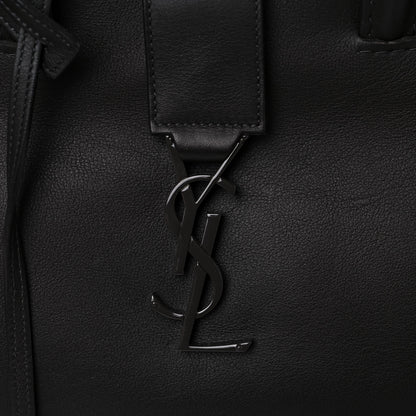 Saint Laurent Calfskin Crocodile Embossed Small Monogram Downtown Cabas Earth 17 of 20