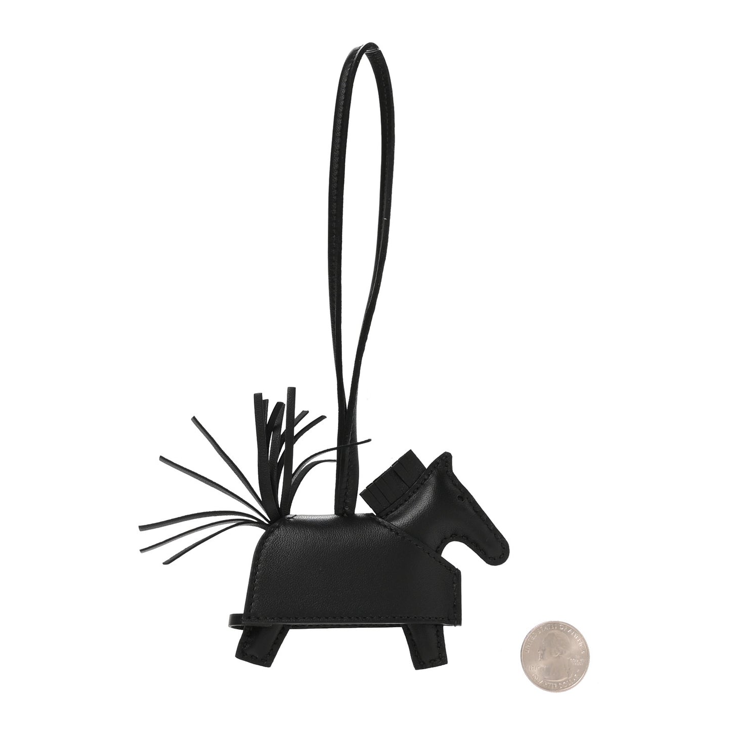 Milo Lambskin Studded Grigri Rodeo Robeo Rock Horse Bag Charm PM Black