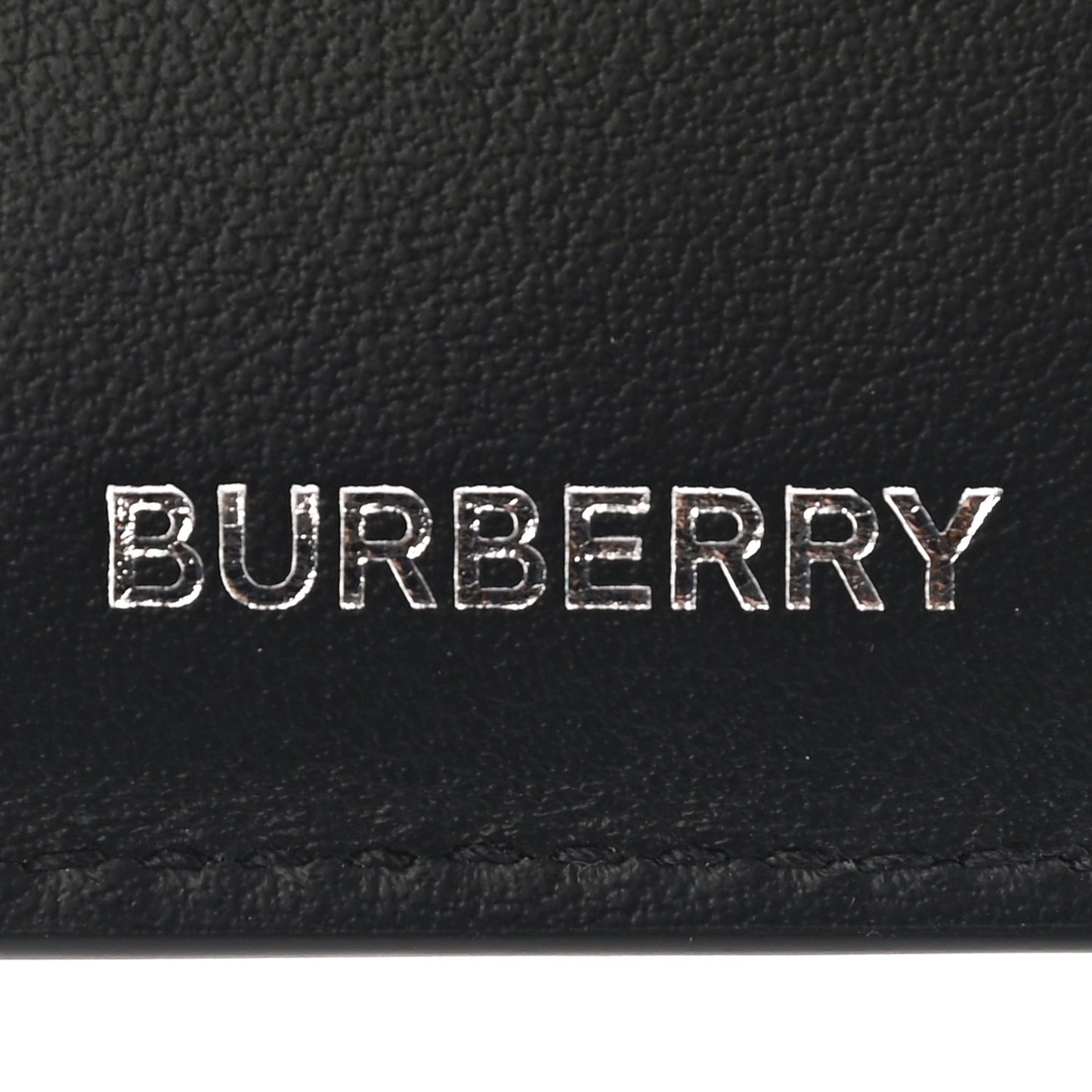 Calfskin Embossed TB Print Bi-Fold Wallet Black White