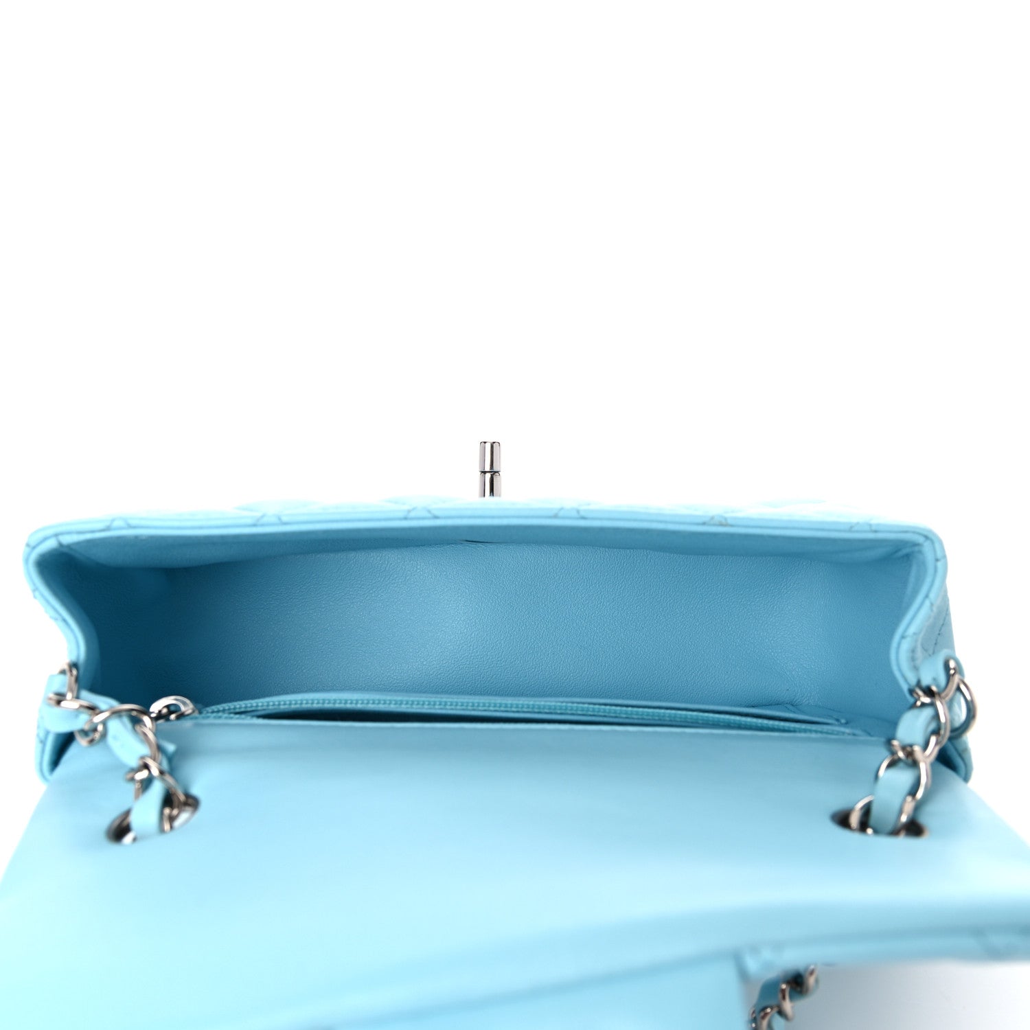 Chanel Lambskin Quilted Mini Rectangular Flap Light Blue 4 of 9