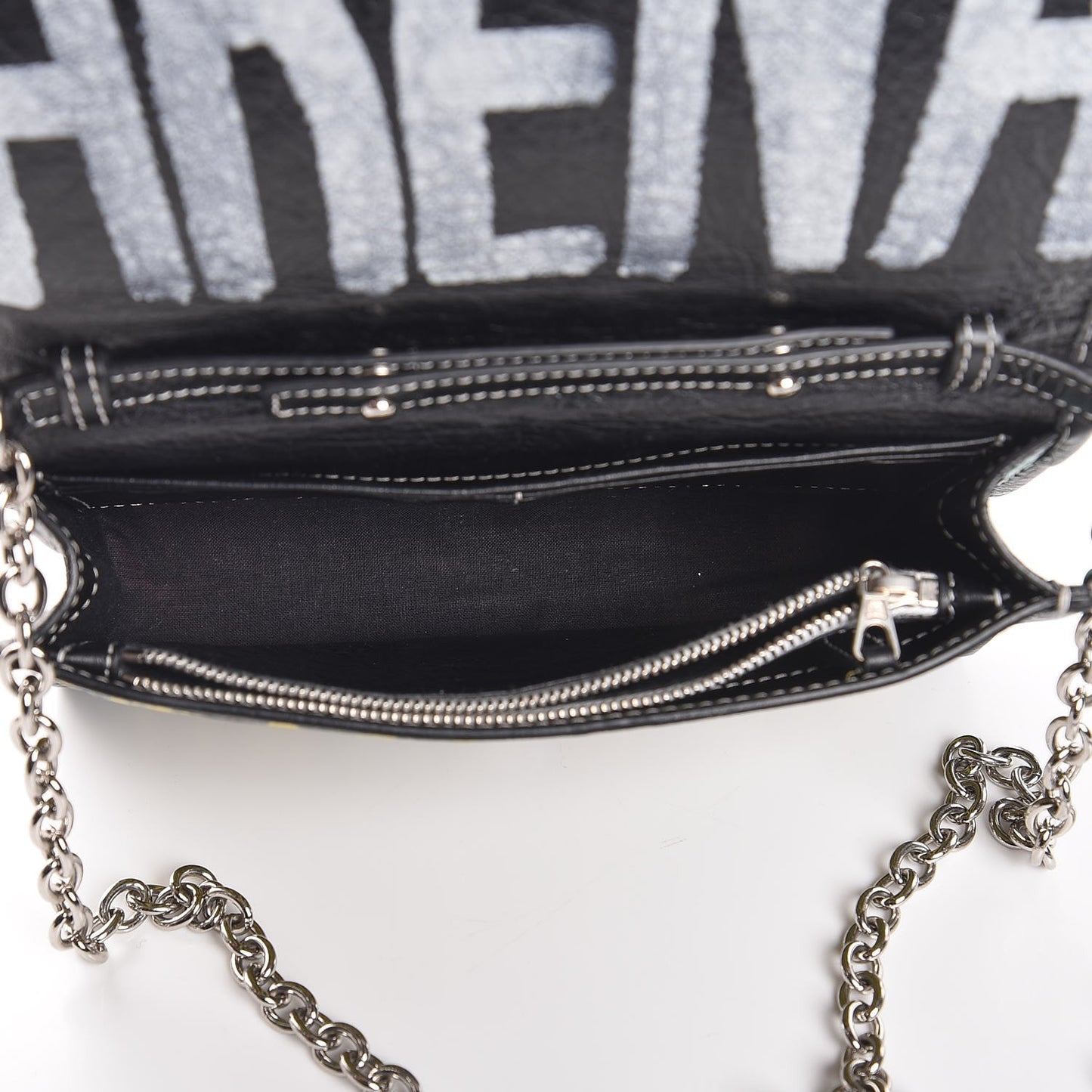 Agneau Arena Graffiti All Over Bazar Chain Shoulder Bag Black Multicolor