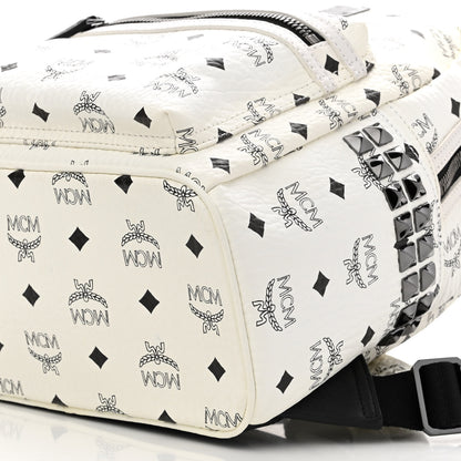 MCM Visetos Small Side Stud Stark Backpack White 11 of 13