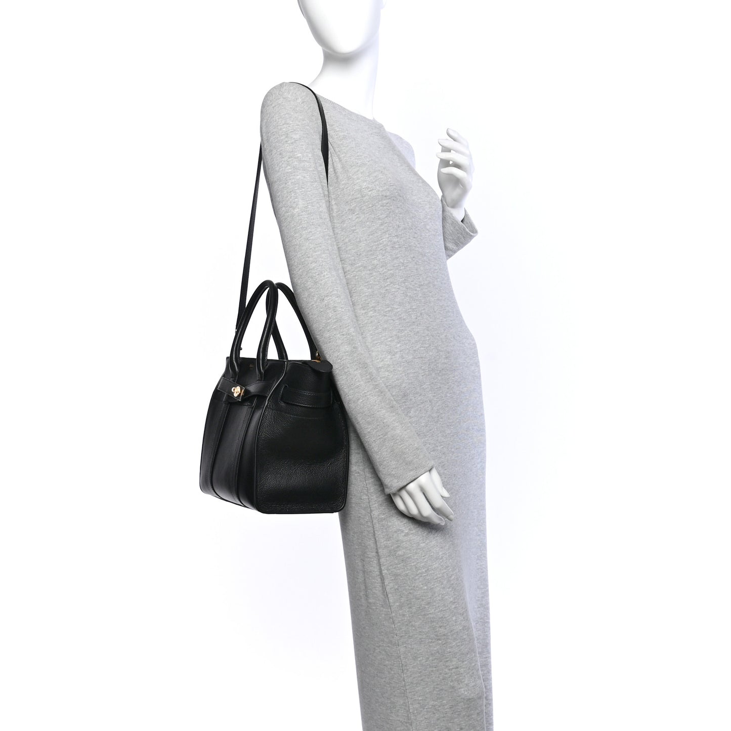 Classic Grain Small Bayswater Zip Tote Black