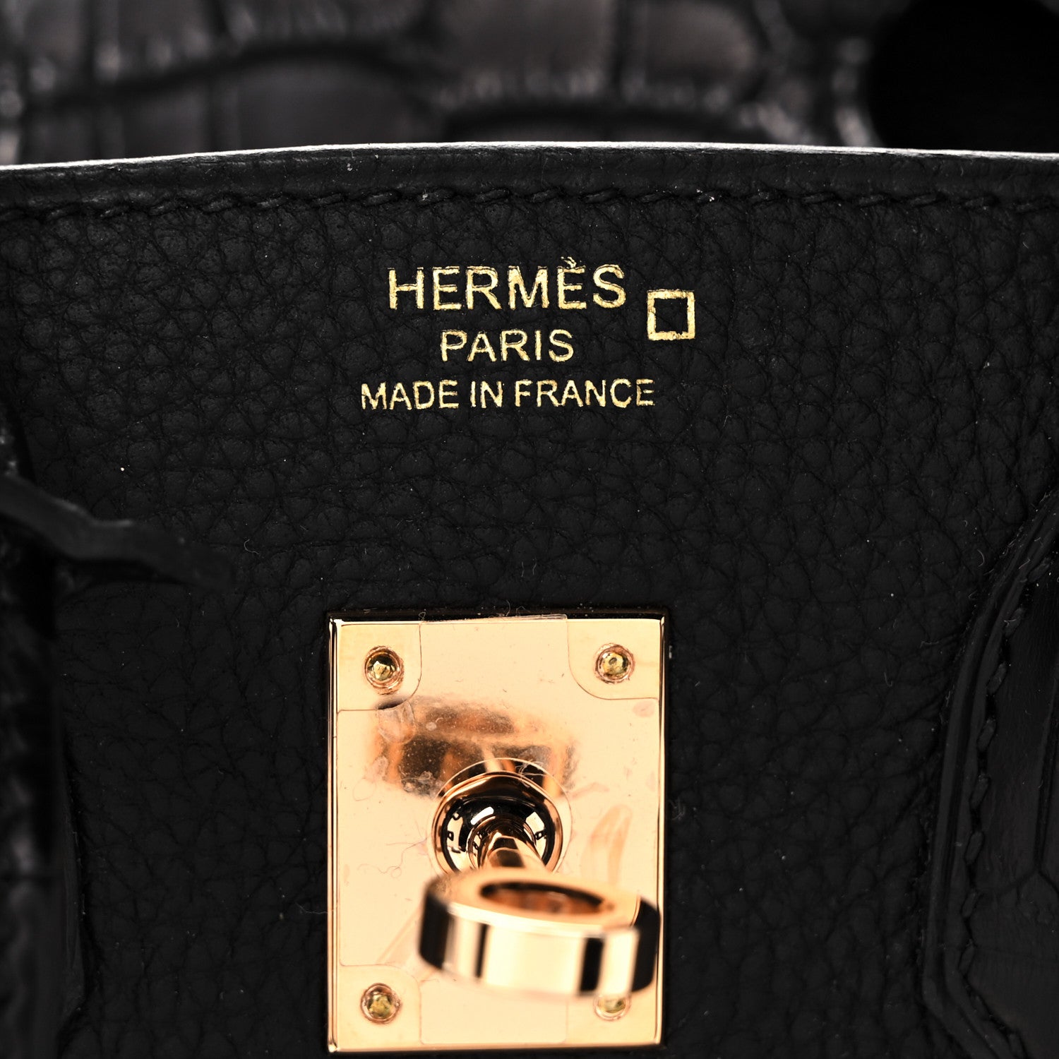 Hermes Togo Matte Alligator Birkin Touch 25 Black 6 of 11