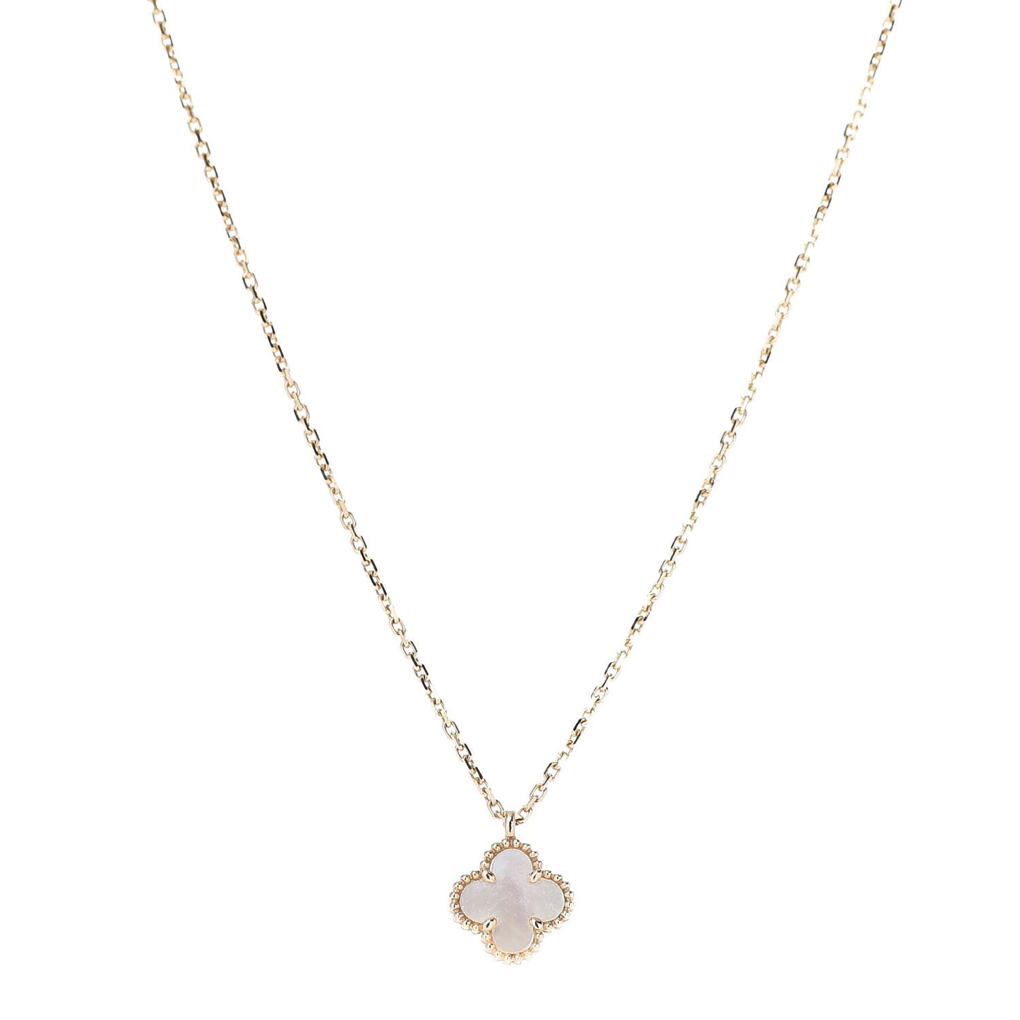 18K Yellow Gold Mother of Pearl Sweet Alhambra Pendant Necklace