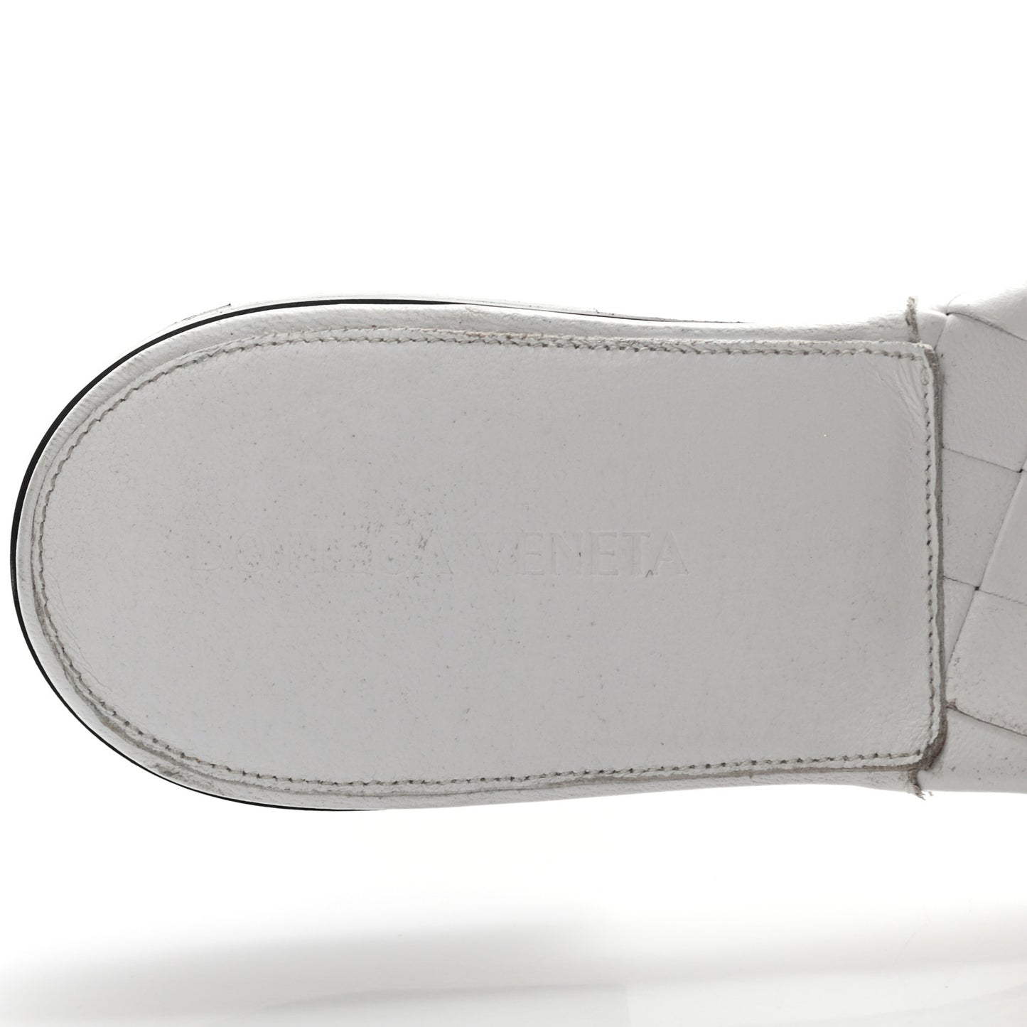 Nappa Maxi Intrecciato Lido Flat Sandals 39.5 Optic White