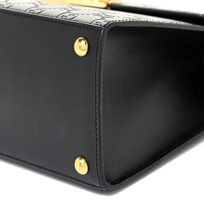 Gucci Guccissima Signature Small Padlock Top Handle Bag Black 10 of 13