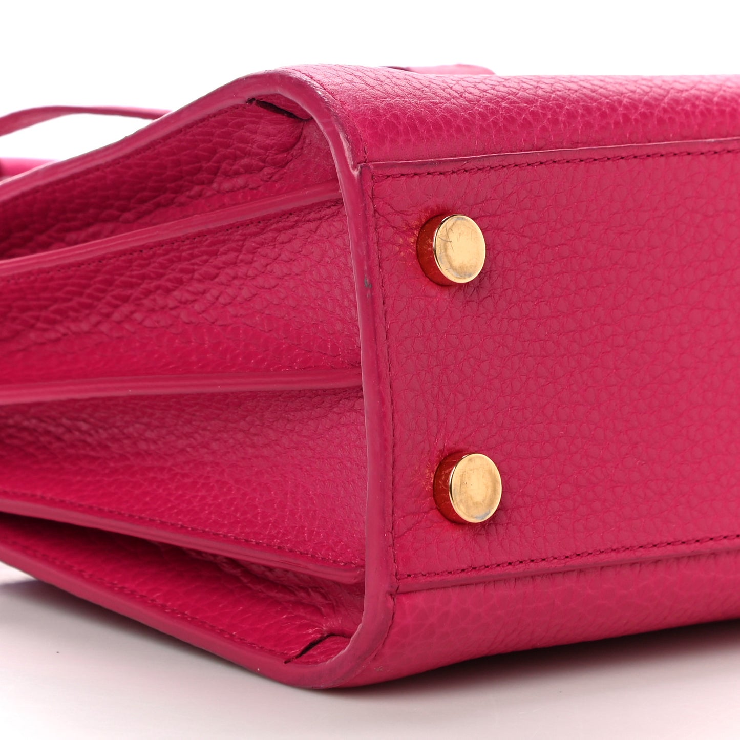 Grained Calfskin Nano Sac De Jour Fuchsia