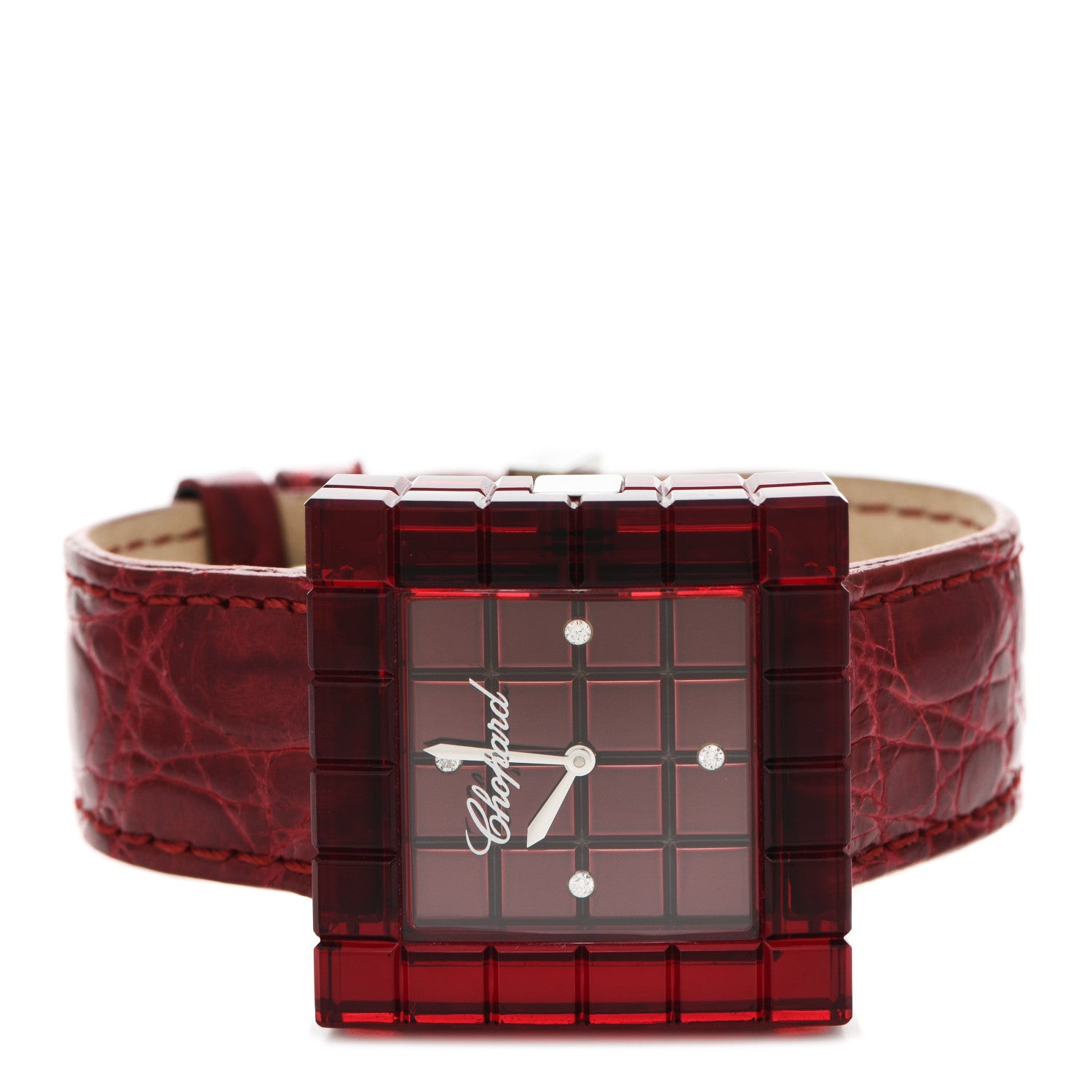 Chopard Stainless Steel Alligator Diamond Red Resin 32mm Be Mad Quartz Watch Red 2 of 4