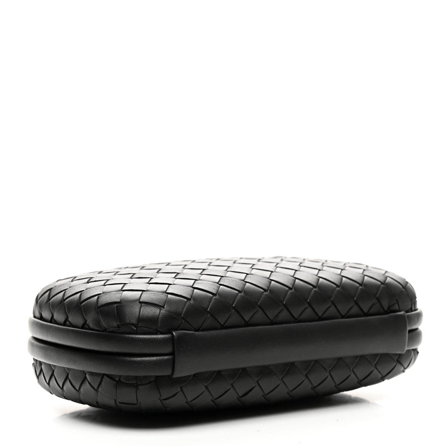 Nappa Intrecciato Chain Knot Clutch Black