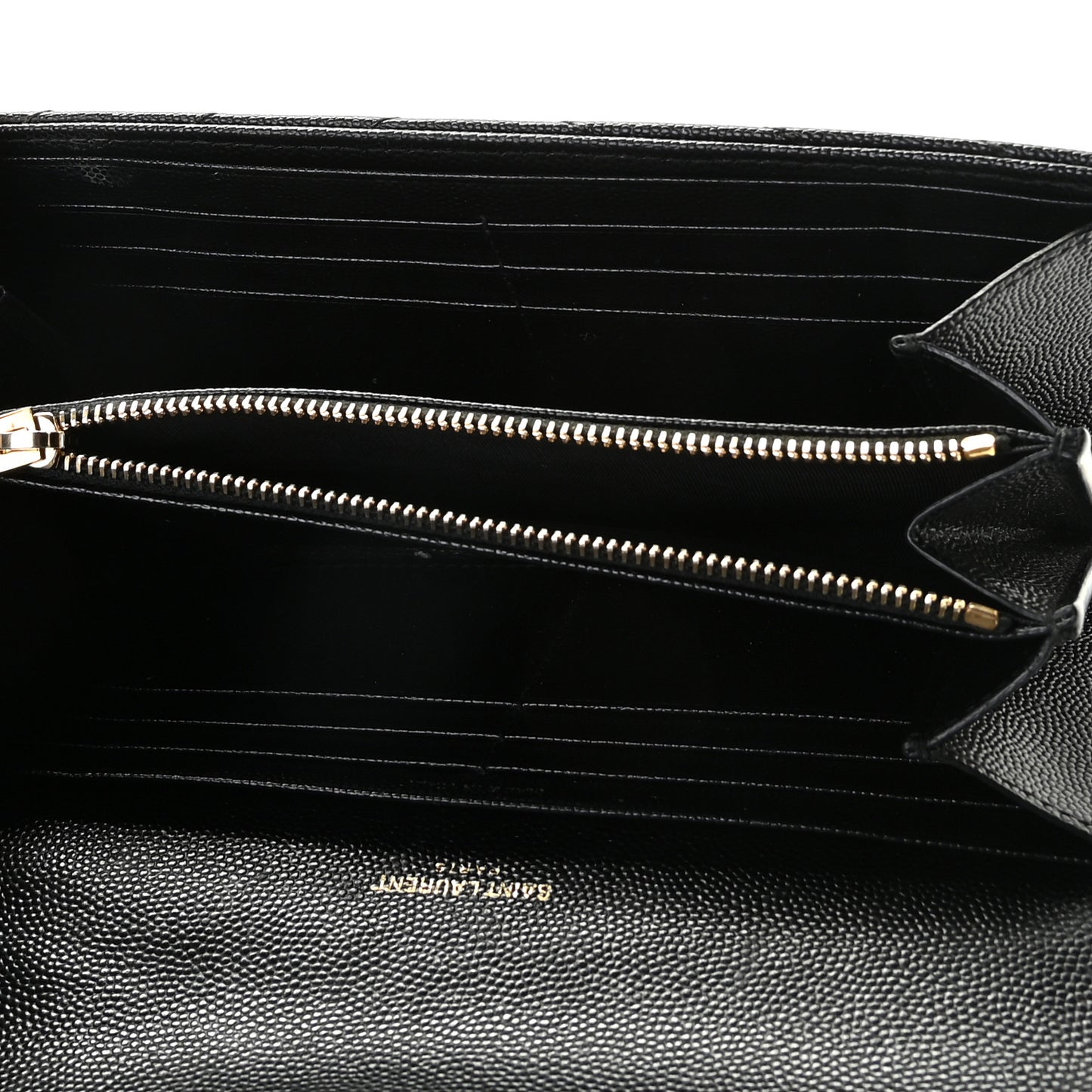 Grain De Poudre Matelasse Chevron Monogram Flap Wallet Black
