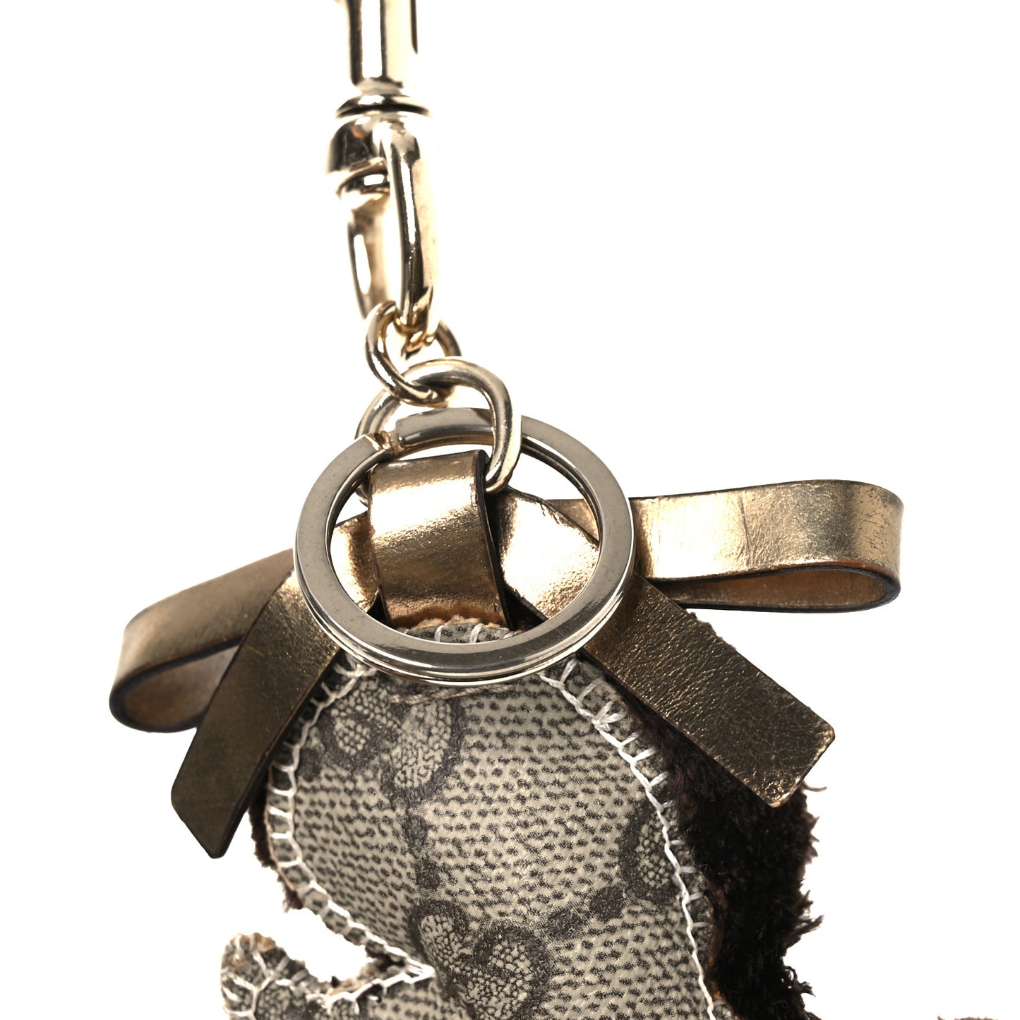 GG Supreme Monogram Lulu French Poodle Bag Charm Brown