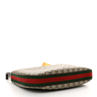 Gucci GG Supreme Monogram Textured Calfskin Web Large Attache Shoulder Bag Beige Ebony New Acero 4 of 10