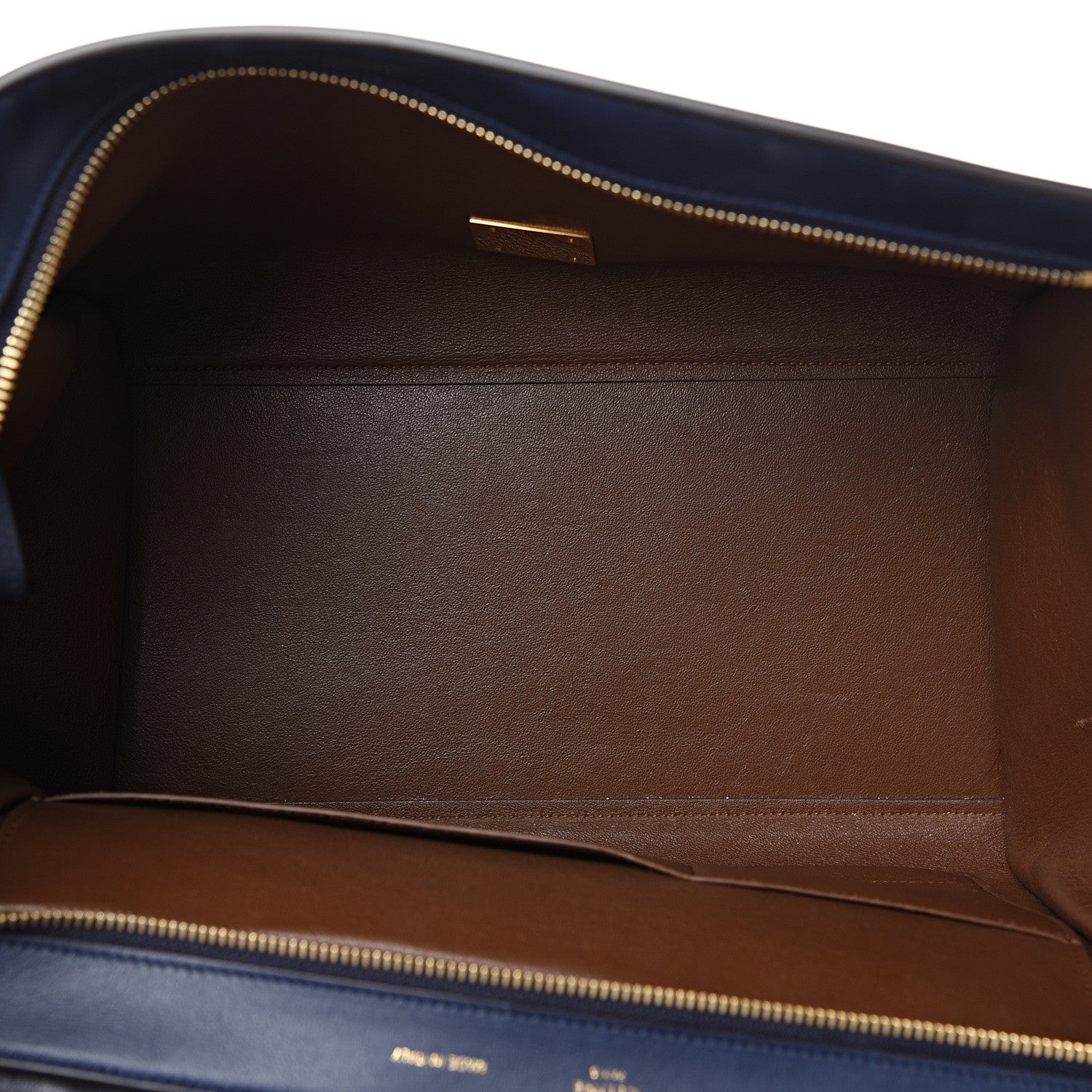 Celine Drummed Calfskin Suede Medium Trapeze Navy Blue 4 of 10