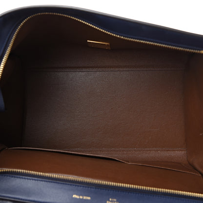 Celine Drummed Calfskin Suede Medium Trapeze Navy Blue 4 of 10