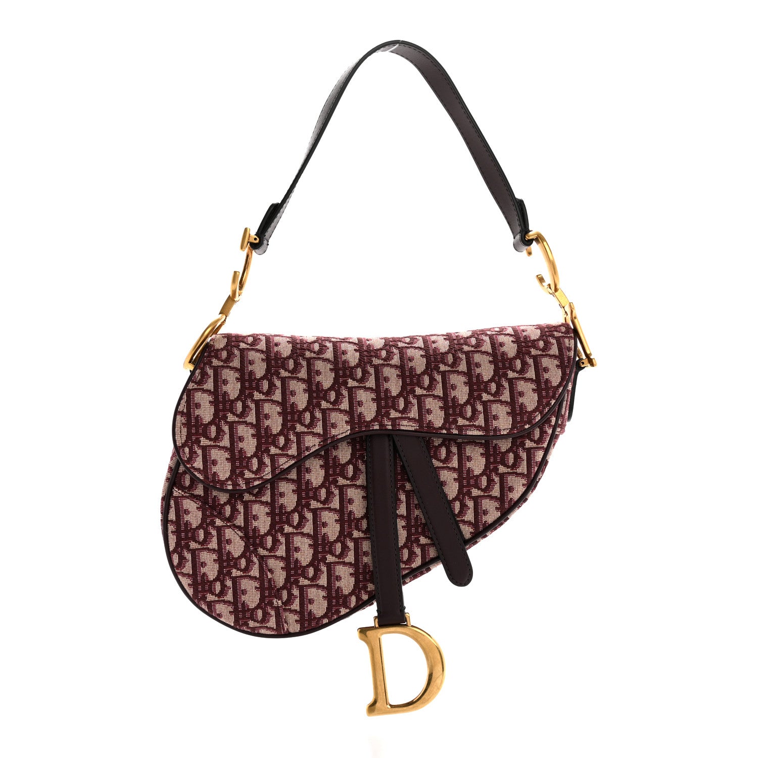 Christian Dior Oblique Saddle Bag Burgundy 1 of 10