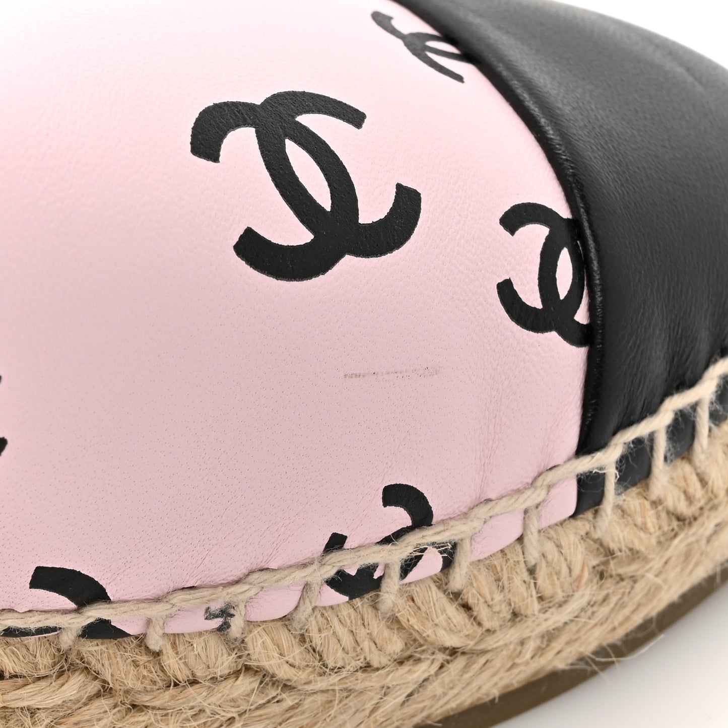 Lambskin Printed Coco Beach Espadrilles 36 Light Pink Black