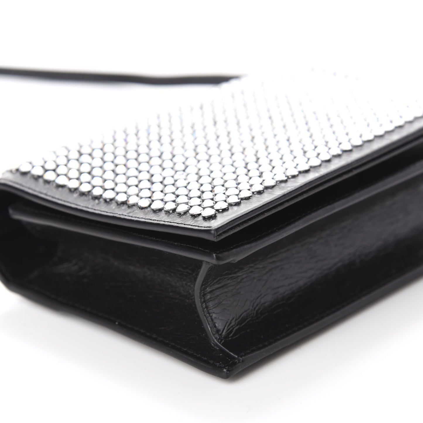 Textured Patent Crystal Toy Kate Crossbody Black