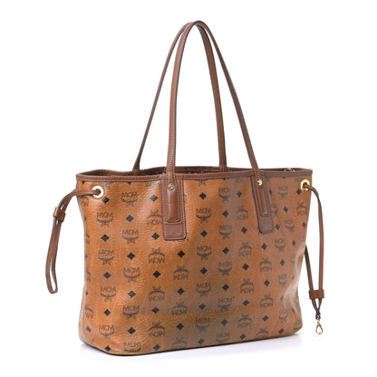 MCM Visetos Medium Liz Reversible Shopper Tote Cognac 2 of 7