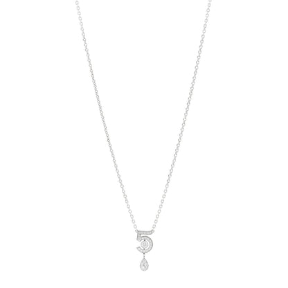 Chanel 18K White Gold Diamond Eternal No 5 Necklace 1 of 5