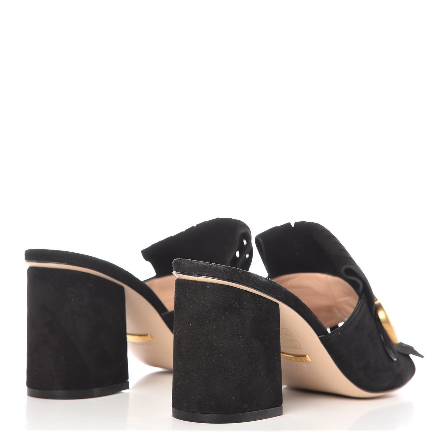 Kid Scamosciato GG Marmont Fringe 75mm Slide Sandals 38.5 Black