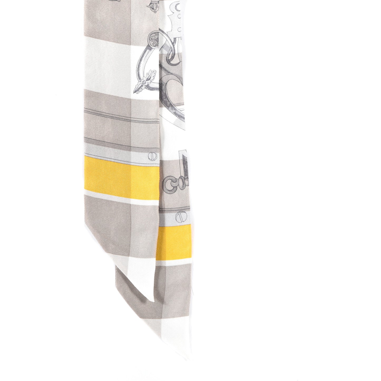Silk Mors Et Gourmettes Vichy Twilly Etoupe Jaune Vif White