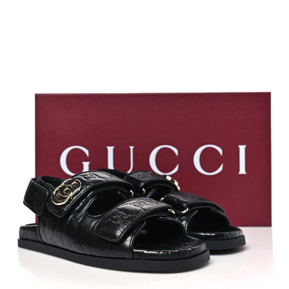 Gucci Guccissima GG Embossed Womens Sandals 36.5 Black 9 of 9
