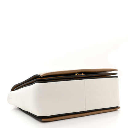 Celine Shiny Smooth Calfskin Medium Frame Shoulder Bag Tan Optic White 4 of 10