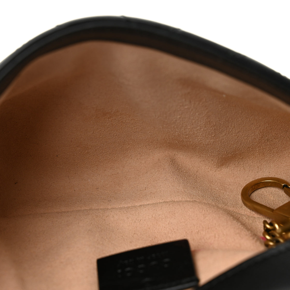 Gucci Calfskin Matelasse Super Mini GG Marmont Shoulder Bag Black 5 of 13