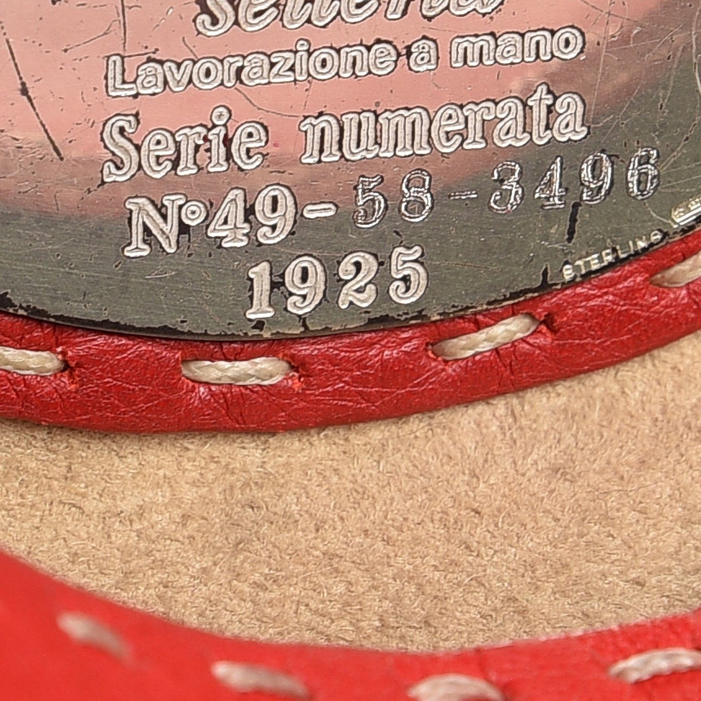 Calfskin Romano Selleria Forever Mama Baguette Red