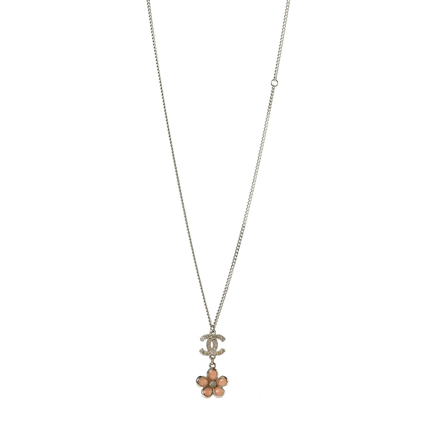 Enamel CC Camellia Pendant Necklace