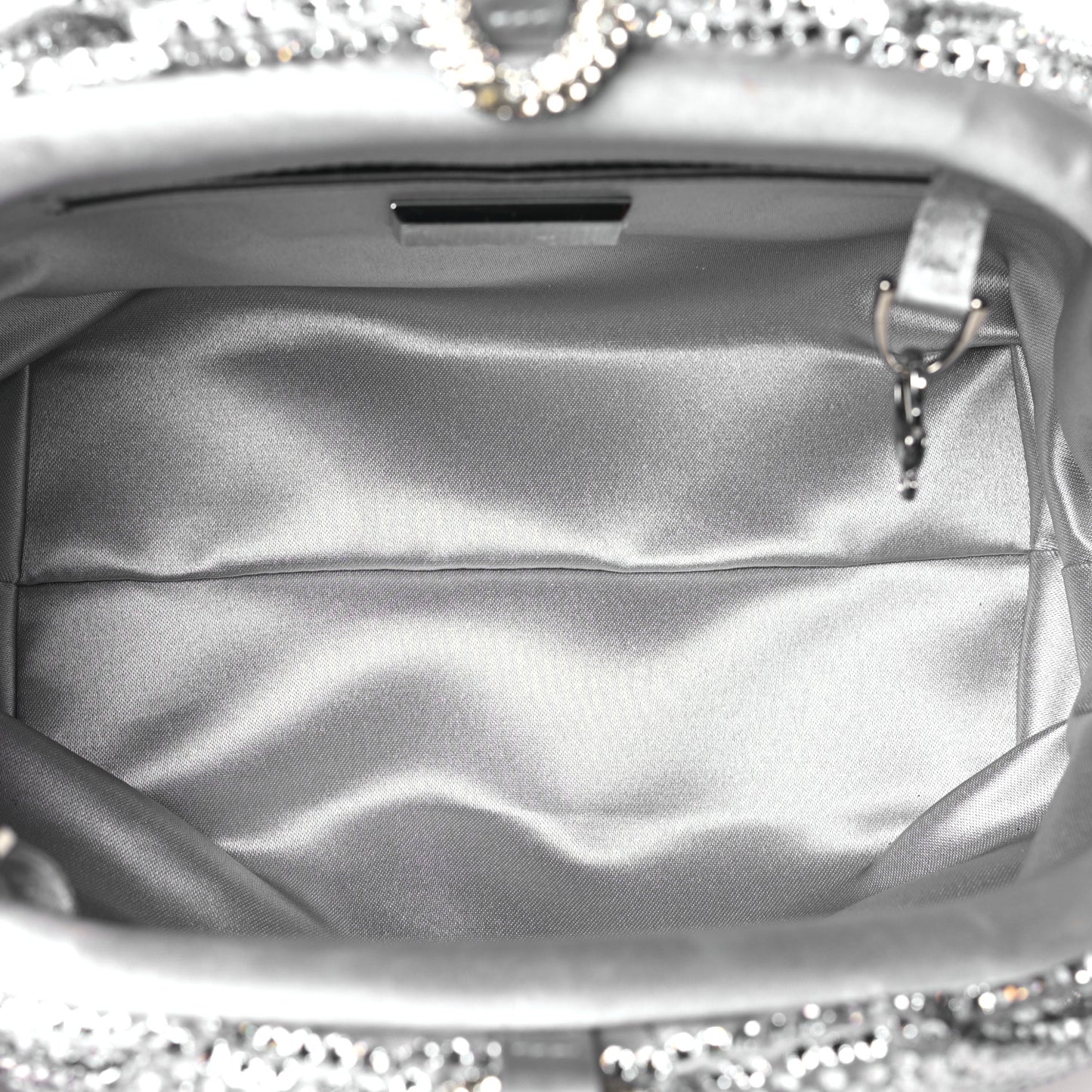 Swarovski Crystal Satin Gemma Clutch Silver