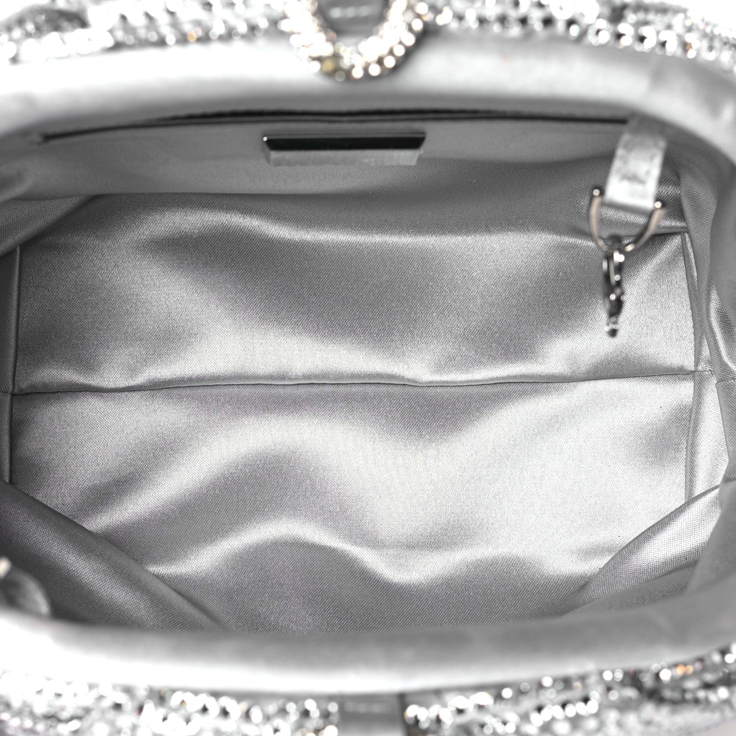 Judith Leiber Swarovski Crystal Satin Gemma Clutch Silver 5 of 8